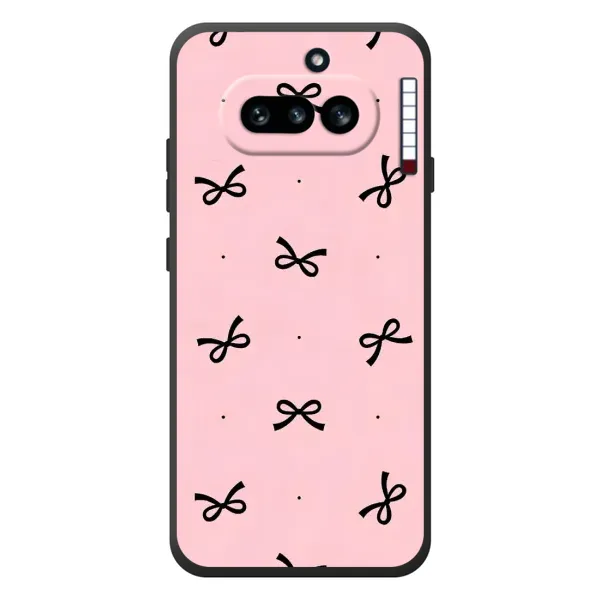 Чехол с рисунком «Черные бантики» для Nothing Phone (4a) Чехол с рисунком «Черные бантики» для Nothing Phone (4a)