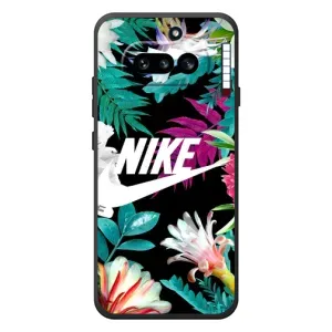 Силіконовый Чохол на Nothing Phone (4a) з картинкою НАЙК (Квітковий Nike)