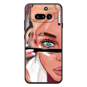 Силіконовый Чохол на Nothing Phone (4a) з картинкой Модных девушек (Дівчина та вії)