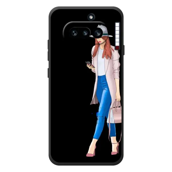 Чехол с рисунком «Девушка со смартфоном» для Nothing Phone (4a) Чехол с рисунком «Девушка со смартфоном» для Nothing Phone (4a)