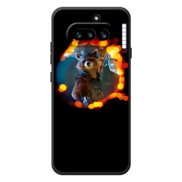 Чехол с рисунком «Енот Ракета» для Nothing Phone (4a)