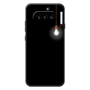 Чехол с картинками на черном фоне для Nothing Phone (4a) (Лампочка)