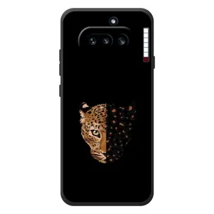 Чехол с леопардовым принтом на Nothing Phone (4a) (Леопард на черном)