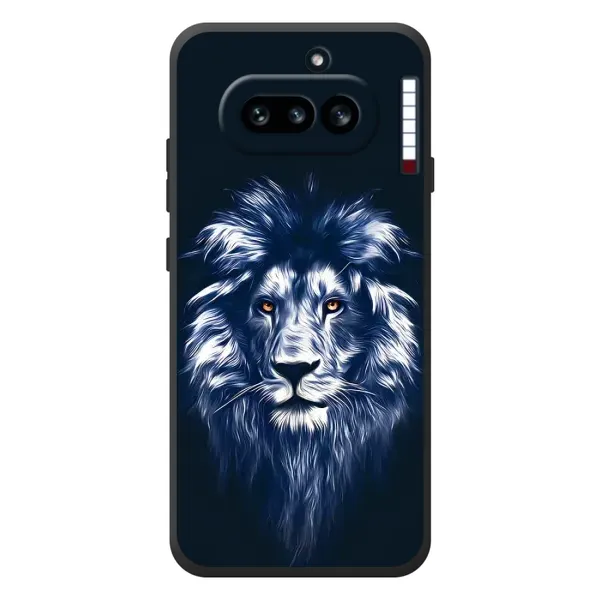 Чехол с рисунком «Лев - синий» для Nothing Phone (4a)