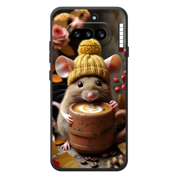 Чехол с рисунком «Мышка с кофе» для Nothing Phone (4a) Чехол с рисунком «Мышка с кофе» для Nothing Phone (4a)
