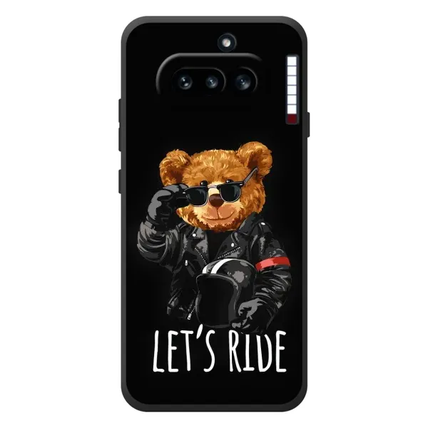 Чехол с рисунком «Модный Мишка» для Nothing Phone (4a)