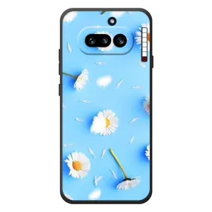 Чехол с Цветами для Nothing Phone (4a) (ромашки на голубом)