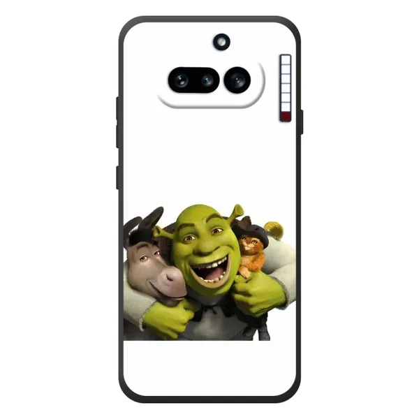 Чехол с рисунком «Шрек осел и кот» для Nothing Phone (4a)