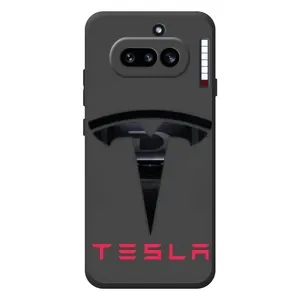 Силиконовый бампер с картинкой машины на Nothing Phone (4a) (Logo TESLA)