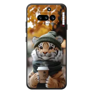 Печатный чехол «Зверята с кофе» для Nothing Phone (4a) (Тигр с кофе)