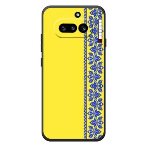 Силиконовый Чехол на Nothing Phone (4a) (Вышиванка на желтом)