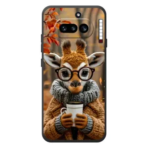Печатный чехол «Зверята с кофе» для Nothing Phone (4a) (Жираф с кофе)