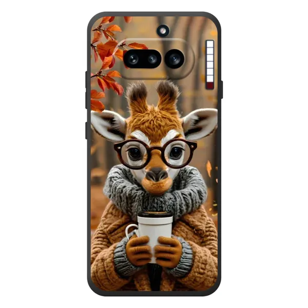 Чехол с рисунком «Жираф с кофе» для Nothing Phone (4a) Чехол с рисунком «Жираф с кофе» для Nothing Phone (4a)