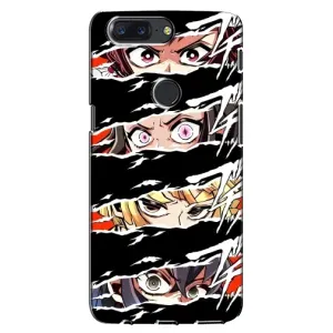 Силіконові чохлі з очіма Anime для ВанПлас 5Т (Очі на чорному)