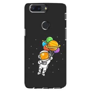 Силиконовый Чехол с принтом "Космонавты" на One Plus 5T (Космонавт с шариками)