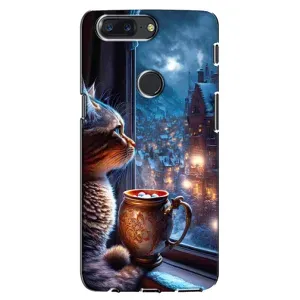 Чехлы на Новый Год One Plus 5T (Кот новогодний)