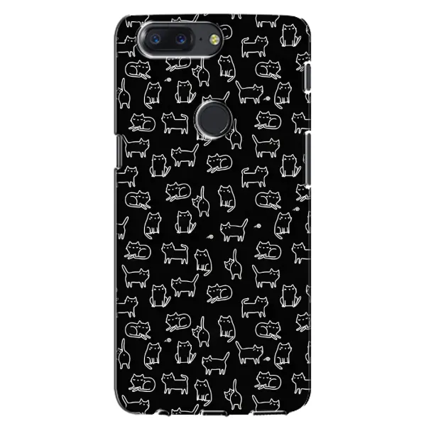 Чехол с рисунком «Котики на черном» для OnePlus 5T Чехол с рисунком «Котики на черном» для OnePlus 5T