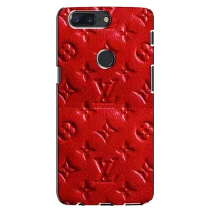 Текстурный Чехол Louis Vuitton для ВанПлас 5Т (Красный ЛВ)