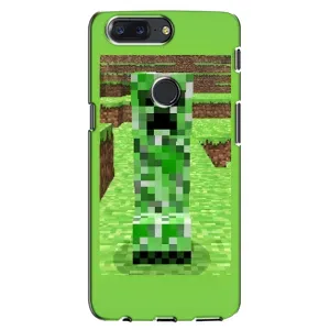 Чехлы для One Plus 5T (Персонажи Майн Крафт) (Крипер 2)