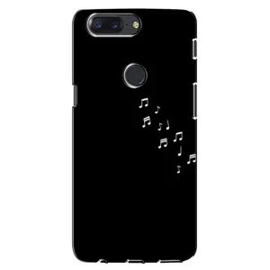 Чехол с картинками на черном фоне для One Plus 5T (Ноты)