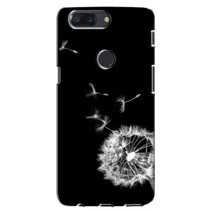 Силиконовый Чехол с одуванчиками на One Plus 5T (Одуванчик на чёрном)
