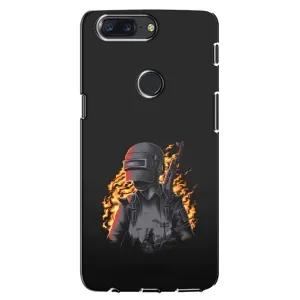 Силиконовый чехол с картинкой "Герой Pubg" на One Plus 5T (В огне)