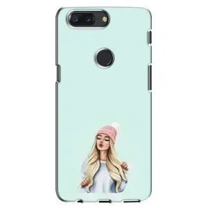 Силіконовый Чохол на One Plus 5T з картинкой Модных девушек (В шапці)