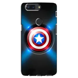 Чехол с Щитом Капитана Америки на One Plus 5T (Яркий Щит Капитана)