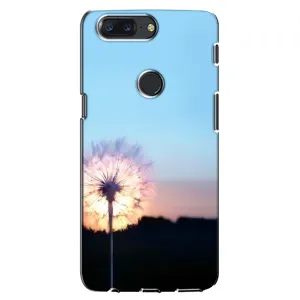 Силиконовый Чехол с одуванчиками на One Plus 5T (Закат с одуванчиком)