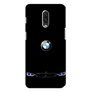 Силиконовый бампер с картинкой машины на One Plus 6T (Черный BMW)