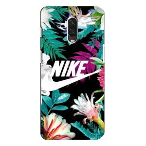 Силиконовый Чехол на One Plus 6T с картинкой Nike (Цветочный Nike)