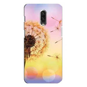 Силиконовый Чехол с одуванчиками на One Plus 6T (Цветок-одуванчик)