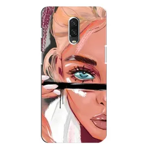 Силиконовый Чехол на One Plus 6T с картинкой Стильных Девушек (Девушка и ресницы)