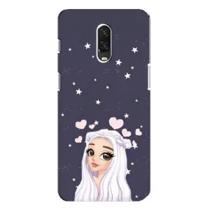 Чехол Стильные девушки на One Plus 6T (Девушка и сердечки)