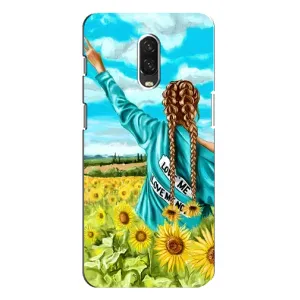 Чехол Стильные девушки на One Plus 6T (Девушка на поле)