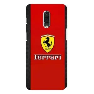 Силиконовый бампер с картинкой машины на One Plus 6T (Ferrari Logo)