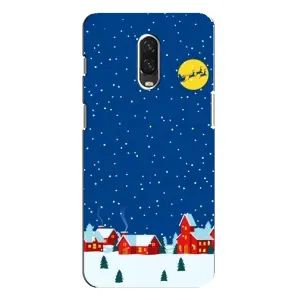 Силіконовий бампер на різдво для One Plus 6T (Місто в снігу)