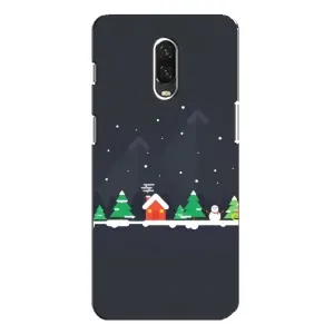 Силіконовий бампер на різдво для One Plus 6T (Місто зимове)