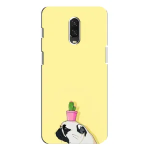 Бампер для One Plus 6T с картинкой "Песики" (Кактус на голове)