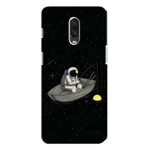 Силіконовый Чохол з принтом "Космонавти" на One Plus 6T (Космонавт на рибалці)