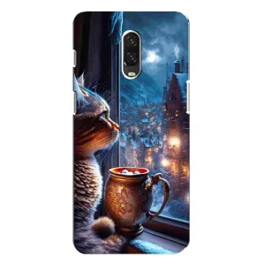 Чехлы на Новый Год One Plus 6T (Кот новогодний)