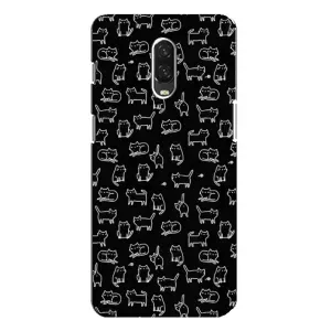 Чохол на тематику: Коти для OnePlus 6T (Котики на чорному)