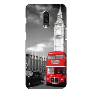 Чехол с рисунком «Красный автобус» для OnePlus 6T