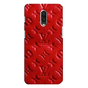 Текстурный Чехол Louis Vuitton для ВанПлас 6Т (Красный ЛВ)