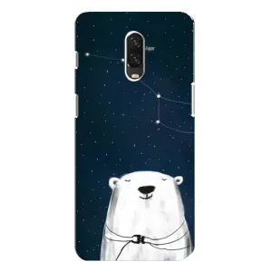 Силиконовый бампер с картинкой животных для One Plus 6T (Медведица)