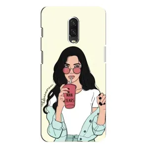 Силиконовый Чехол на One Plus 6T с картинкой Стильных Девушек (С напитком)