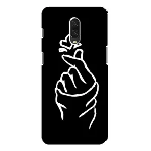 Чехлы (Знак сердечка) на One Plus 6T (Сердце на черном)