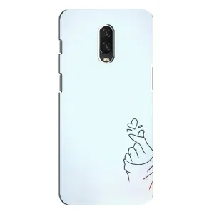 Чехлы (Знак сердечка) на One Plus 6T (Сердце на голубом)