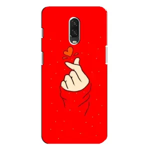 Чехлы (Знак сердечка) на One Plus 6T (Сердце на красном)