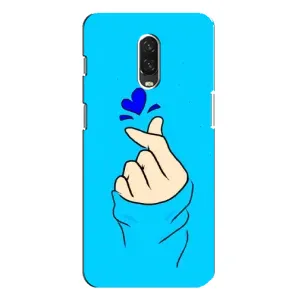 Чехлы (Знак сердечка) на One Plus 6T (Сердце на синем)
